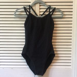 double strap black capezio leotard
